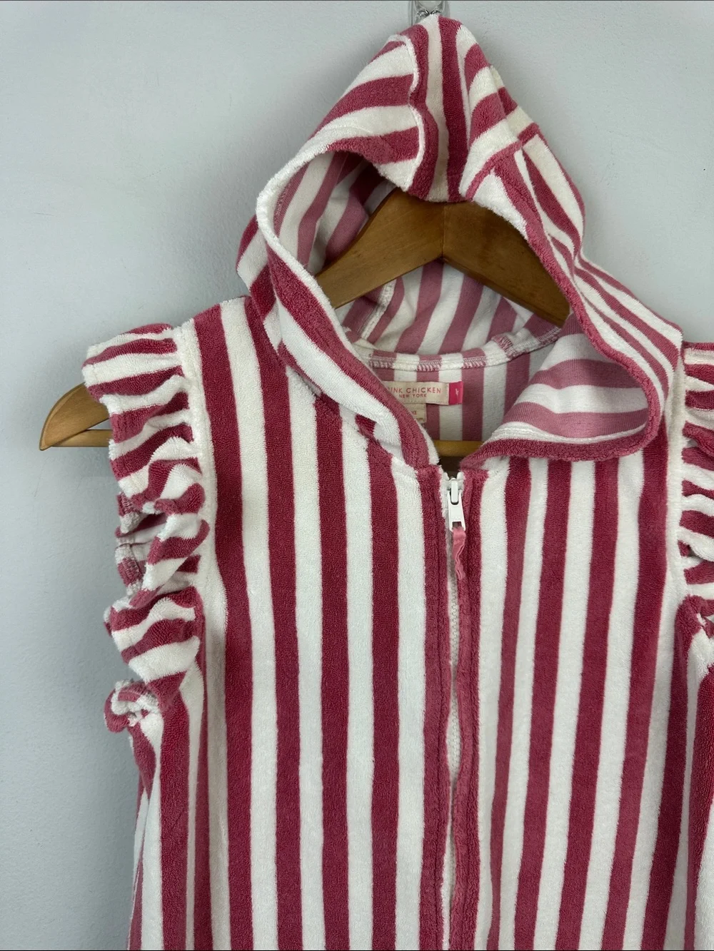 PINK CHICKEN Rapture Rose Stripe Terry Coverup Sz XL